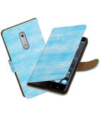 Hoesje voor Nokia 5 Mini Slang booktype Turquoise