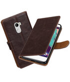 Hoesje voor HTC One X10 Pull-Up booktype Mocca