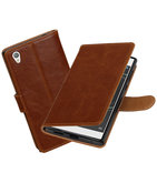 Hoesje voor Sony Xperia L1 Pull-Up booktype Bruin