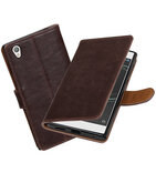 Hoesje voor Sony Xperia L1 Pull-Up booktype Mocca