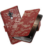 Hoesje voor Huawei Mate 9 Lace booktype Rood