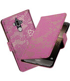 Hoesje voor Huawei Mate 9 Lace booktype Roze