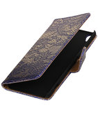 Hoesje voor Sony Xperia XA Lace booktype Blauw