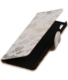 Hoesje voor Sony Xperia XA Lace booktype Wit