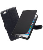 Zwart Portemonnee booktype Hoesje voor Apple iPhone 6 Plus / 6s Plus