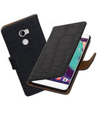 Hoesje voor HTC One X10 Krokodil booktype Zwart