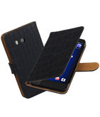 Hoesje voor HTC U11 Krokodil booktype Zwart