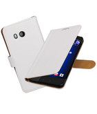 Hoesje voor HTC U11 Krokodil booktype Wit