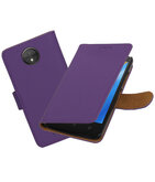 Hoesje voor Motorola Moto C Effen booktype Paars
