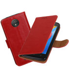 Hoesje voor Motorola Moto C Pull-Up booktype Rood