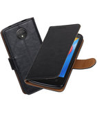 Hoesje voor Motorola Moto C Pull-Up booktype Zwart