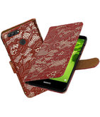 Hoesje voor Huawei nova 2 Plus Lace booktype Rood