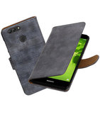 Hoesje voor Huawei nova 2 Plus Mini Slang booktype Grijs