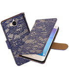 Hoesje voor Huawei Y5 2017 / Y6 2017 Lace booktype Blauw