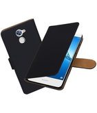 Hoesje voor Huawei Y7 / Y7 Prime Effen booktype Zwart