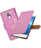 Hoesje voor Huawei Y7 / Y7 Prime Lace booktype Roze
