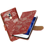 Hoesje voor Huawei Honor 6A Lace booktype Rood