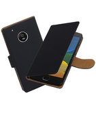 Hoesje voor Motorola Moto G5 Effen booktype Zwart
