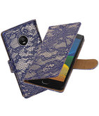 Hoesje voor Motorola Moto G5 Lace booktype Blauw