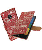 Hoesje voor Motorola Moto G5 Lace booktype Rood