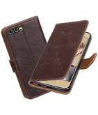 Hoesje voor Huawei Honor 9 Pull-Up booktype Mocca