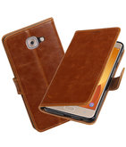 Hoesje voor Samsung Galaxy J7 Max Pull-Up booktype Bruin