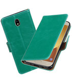 Hoesje voor Samsung Galaxy J7 2017 / Pro Pull-Up booktype Groen