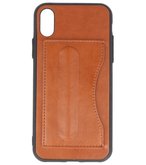 Hoesje voor Apple iPhone X Stand TPU back case Bruin