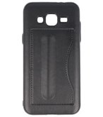 Hoesje voor Samsung Galaxy J3 2016 Stand TPU back case Zwart