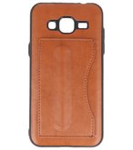 Hoesje voor Samsung Galaxy J3 2016 Stand TPU back case Bruin