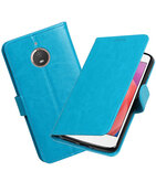 Turquoise Portemonnee booktype Hoesje voor Motorola Moto E4 Plus