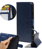 Donker Blauw Portemonnee booktype Hoesje voor Huawei P9 Lite mini / Y6 Pro 2017