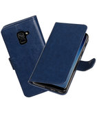 Donker Blauw Portemonnee booktype Hoesje voor Samsung Galaxy A8 Plus 2018