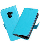 Turquoise Portemonnee booktype Hoesje voor Samsung Galaxy A8 Plus 2018