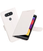 Wit Portemonnee booktype Hoesje voor LG Q8