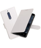 Wit Portemonnee booktype Hoesje voor Nokia 5