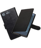 Zwart Portemonnee booktype Hoesje voor Sony Xperia XZ1