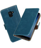 Hoesje voor Samsung Galaxy A8 Plus 2018 - A730F Pull-Up booktype blauw