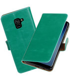 Hoesje voor Samsung Galaxy A8 Plus 2018 - A730F Pull-Up booktype groen