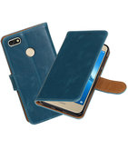 Hoesje voor Huawei P9 Lite mini / Y6 Pro 2017 Pull-Up booktype blauw