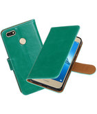 Hoesje voor Huawei P9 Lite mini / Y6 Pro 2017 Pull-Up booktype groen