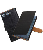 Hoesje voor Sony Xperia XZ1 Pull-Up booktype zwart