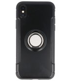 Hoesje voor Apple iPhone X Pantser TPU met Ringhouder Zwart