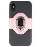 Hoesje voor Apple iPhone X Shield TPU met Ringhouder Roze