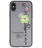 Hoesje voor Apple iPhone X Love Forever TPU Groen