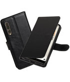 Zwart Portemonnee Wallet Case Hoesje voor Huawei P20 Pro