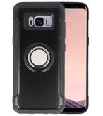 Zwart Pantser TPU met Ringhouder hoesje voor Samsung Galaxy S8 Plus
