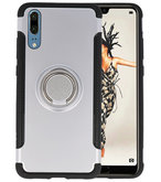 Zilver Pantser TPU met Ringhouder hoesje voor Huawei P20