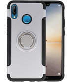 Zilver Pantser TPU met Ringhouder hoesje voor Huawei P20 Lite