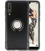 Zwart Pantser TPU met Ringhouder hoesje voor Huawei P20 Pro